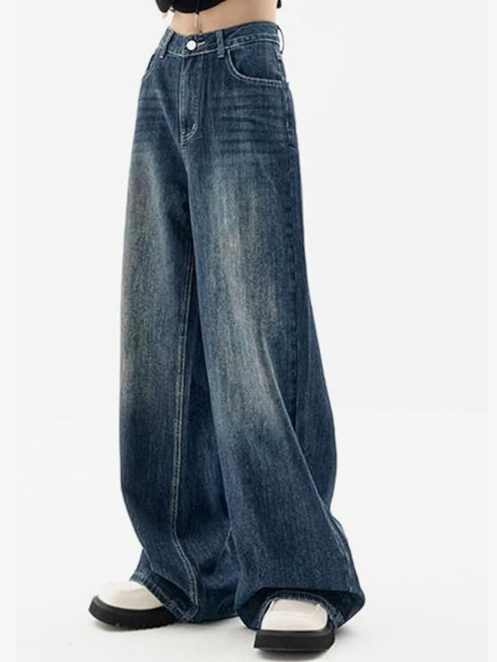 New EMMIOL Jeans for Women Wide Leg Baggy Jeans Y2K Casual Loose Boyfriends Trou